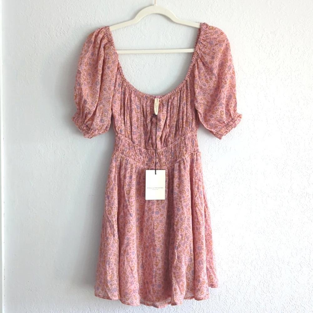 🍋✨ NWT Spell and The Gypsy Rae mini dress size S in dusty rose - Picture 2 of 7